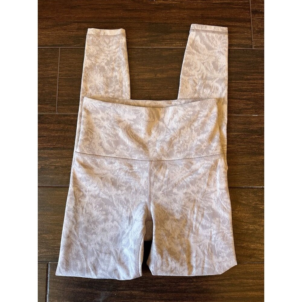 Athleta Elation Textured‎ Tight Legging Womens XS Mauve Pink Cream White Stretch